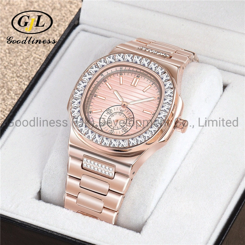 2021 New Hip Hop Jewelry Iced out Rhinestones Quartz Watches Stainless Steel Roman Watches 18K Gold Diamond Bezel Elite Watch