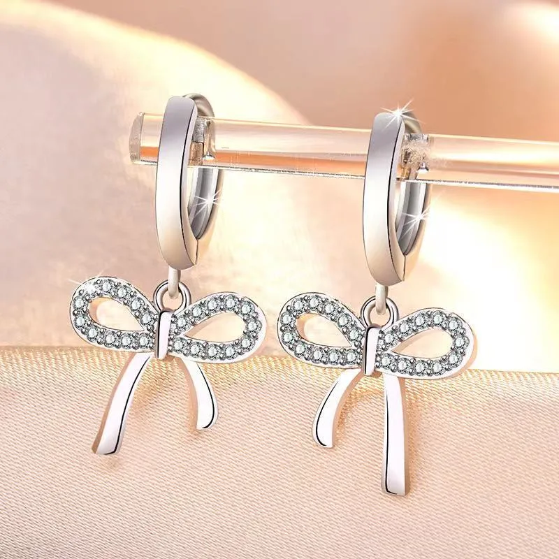 New Jewelry Korean Sweet Bowknot Women Earrings Fashion Drop Jewelry Gift