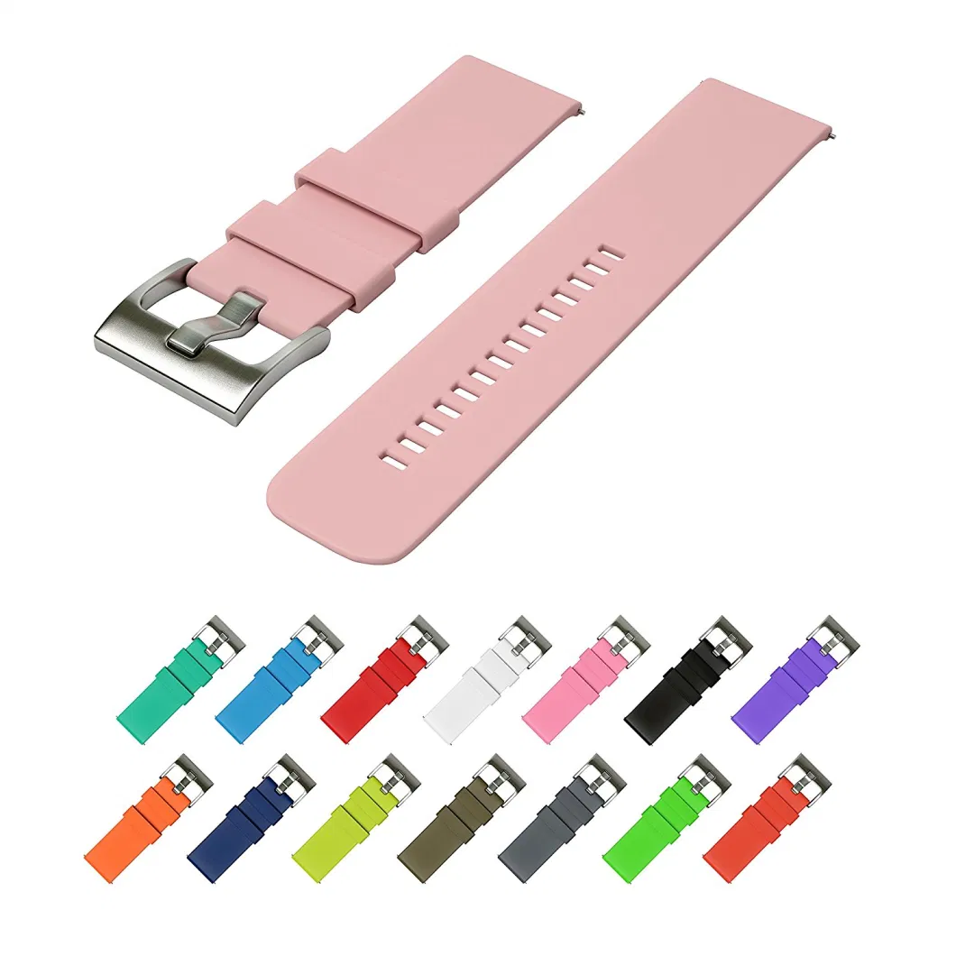 Rubber Silicone Quick Release Watch Band Strap with Stainless Buckle